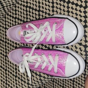 Pink Glitter Converse Little Girls